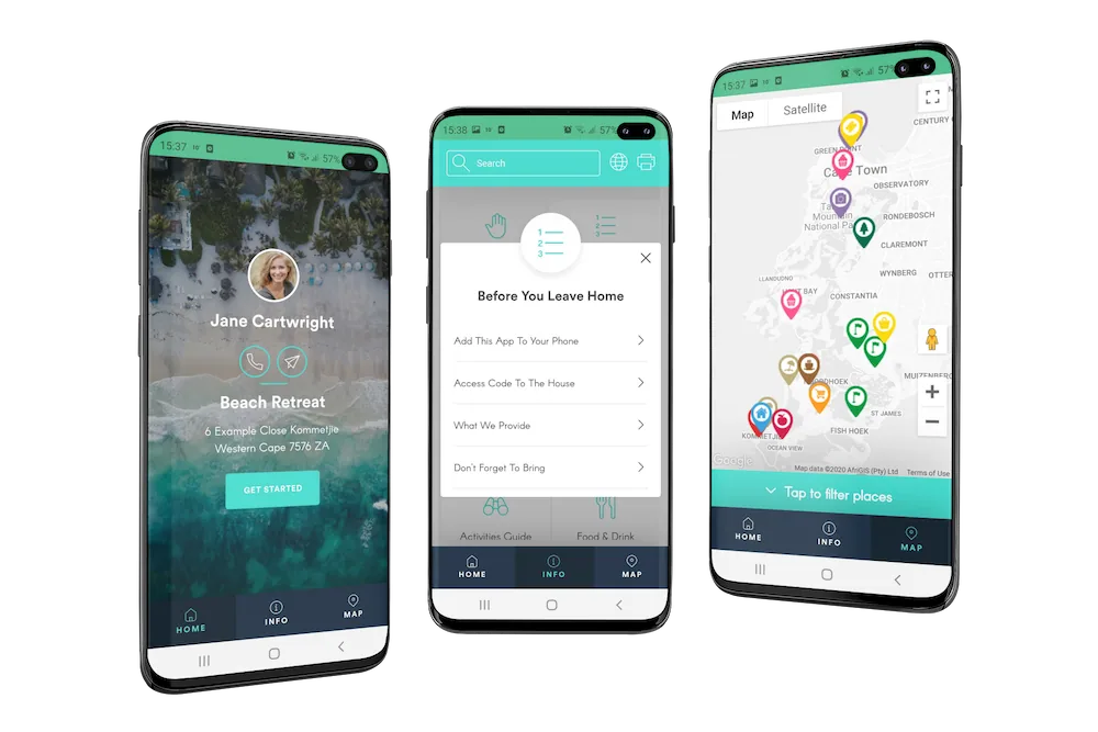 Touch Stay App Displayed